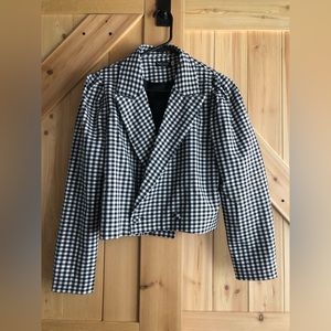 Light weight cropped blazer gingham🍁